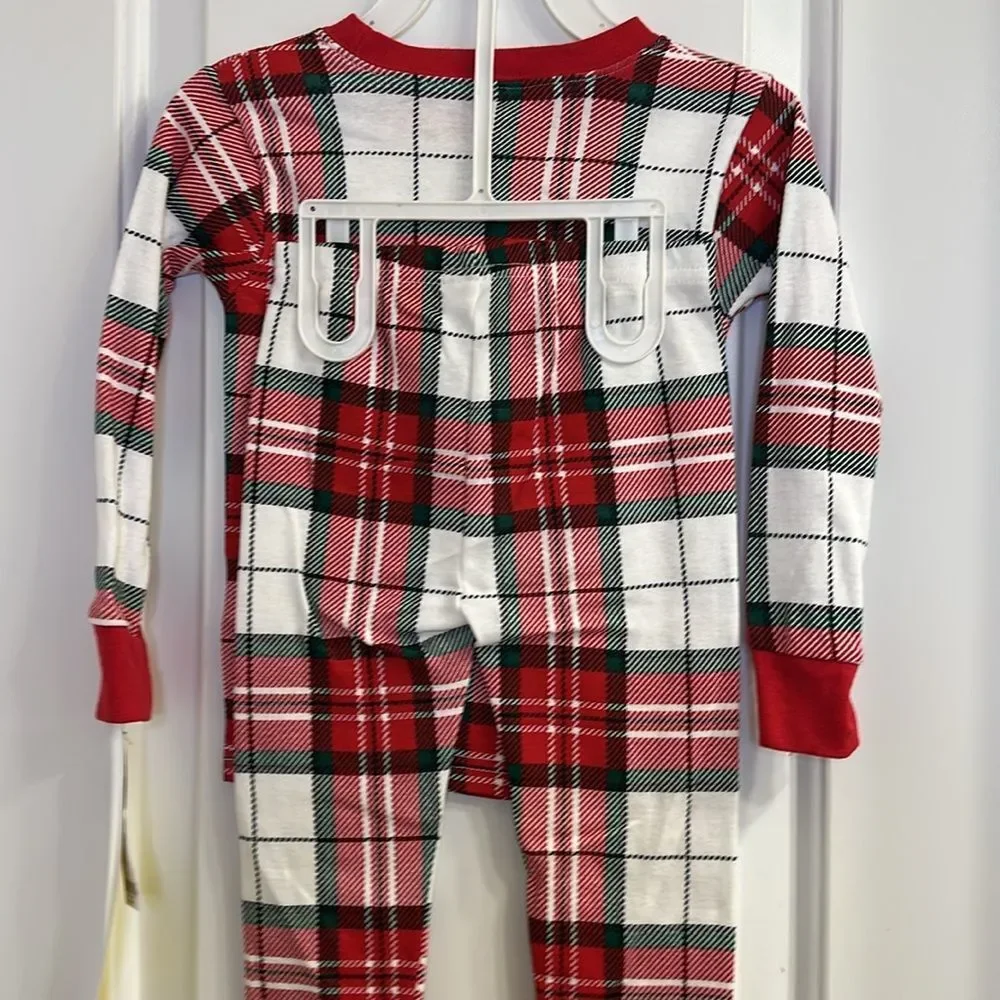 Carter’s Holiday Plaid Cotton PJ Pajama Set Size 2T Unisex